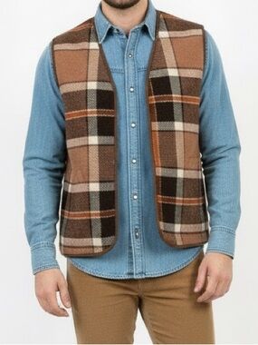 vintage Paulo Conti XL Italian Knit Liner Vest 90s Archival Industrial Zipper